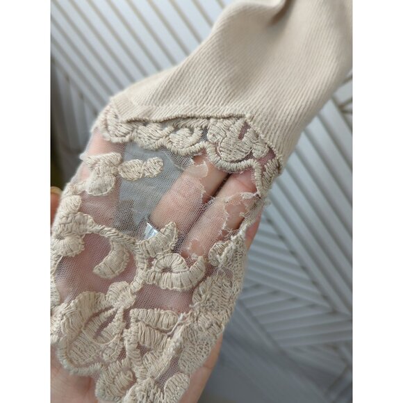 URBAN OUTFITTERS Women's Long Sleeve Corset Hook Closure Embroidery Size S READ - Picture 11 of 12